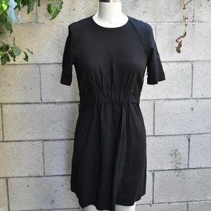 A.L.C. black cinched waist dress w snap back 8